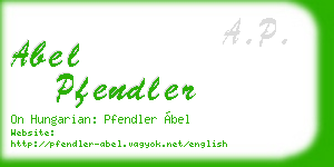 abel pfendler business card